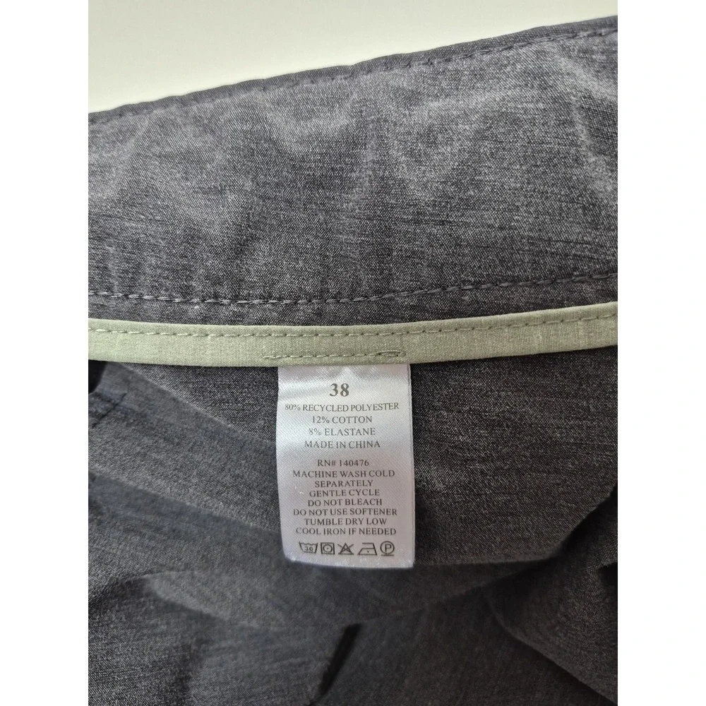 Faherty All Day Shorts Mens 38 Gray Chino Performance Drawstring Stretch Casual